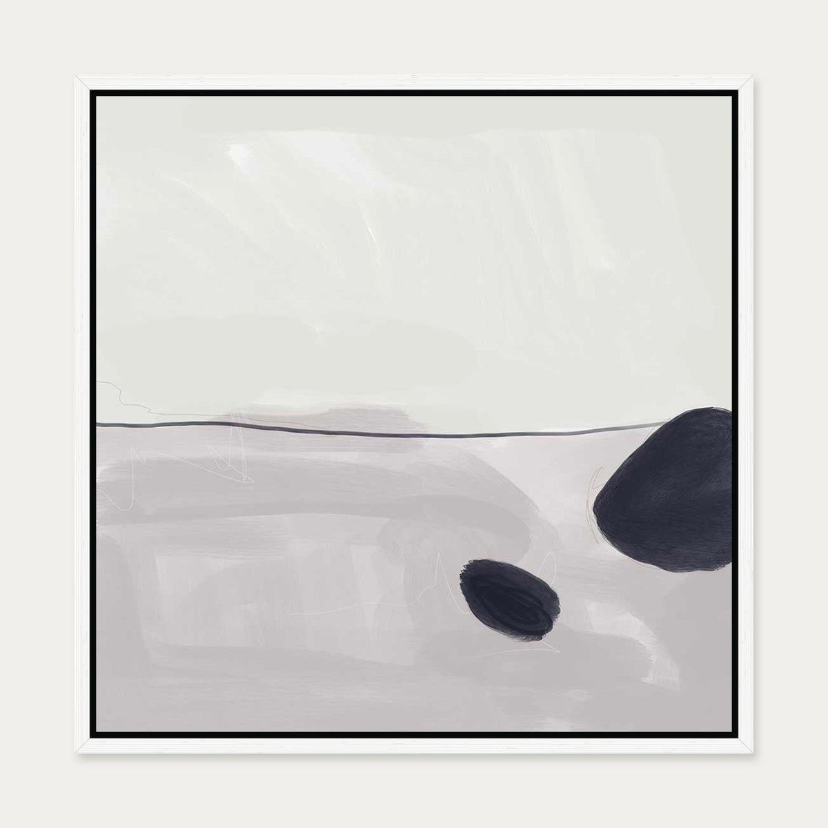Organic Abstract I Canvas Art — 50 x 50 cm — White Frame