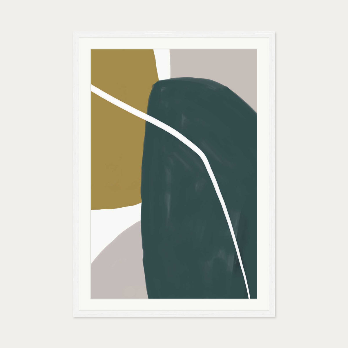 Organic Abstract Shapes Art Print — 70 x 100 cm — White Frame