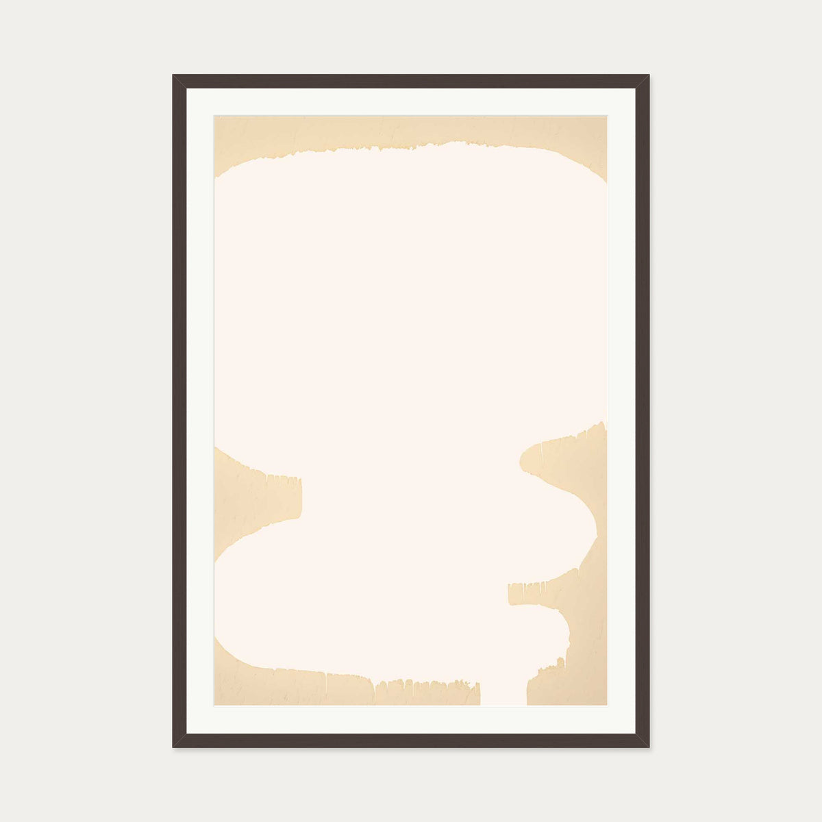 Organic Beige Art Print — 70 x 100 cm — Brown Frame