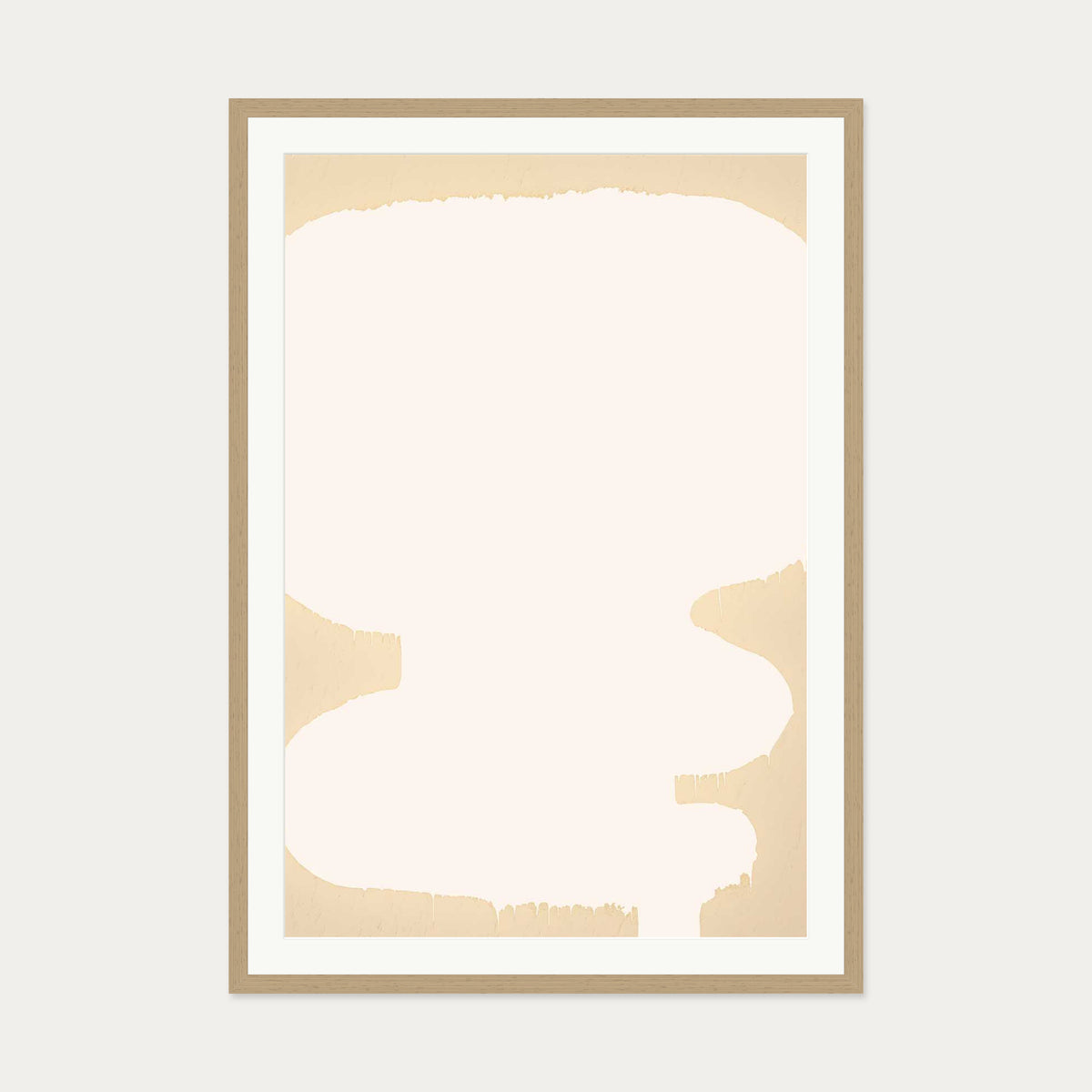 Organic Beige Art Print — 70 x 100 cm — Oak Frame
