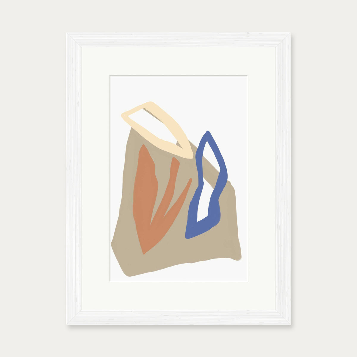 Organic Botanical Shapes Art Print — 30 x 40 cm — White Frame
