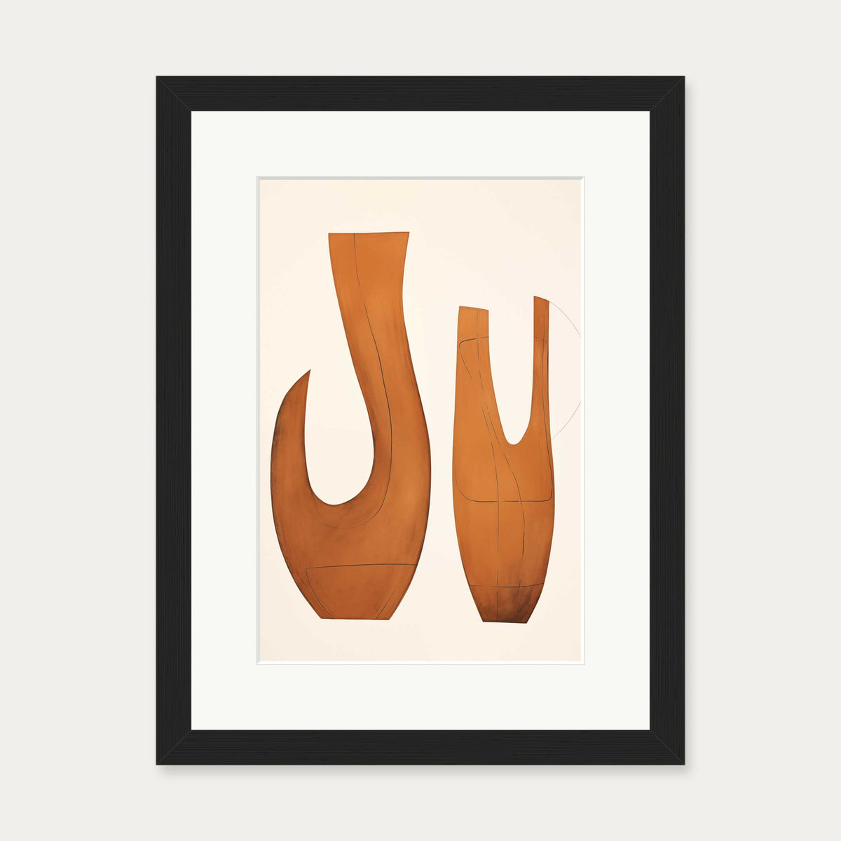 Organic Form Art Print — 30 x 40 cm — Black Frame