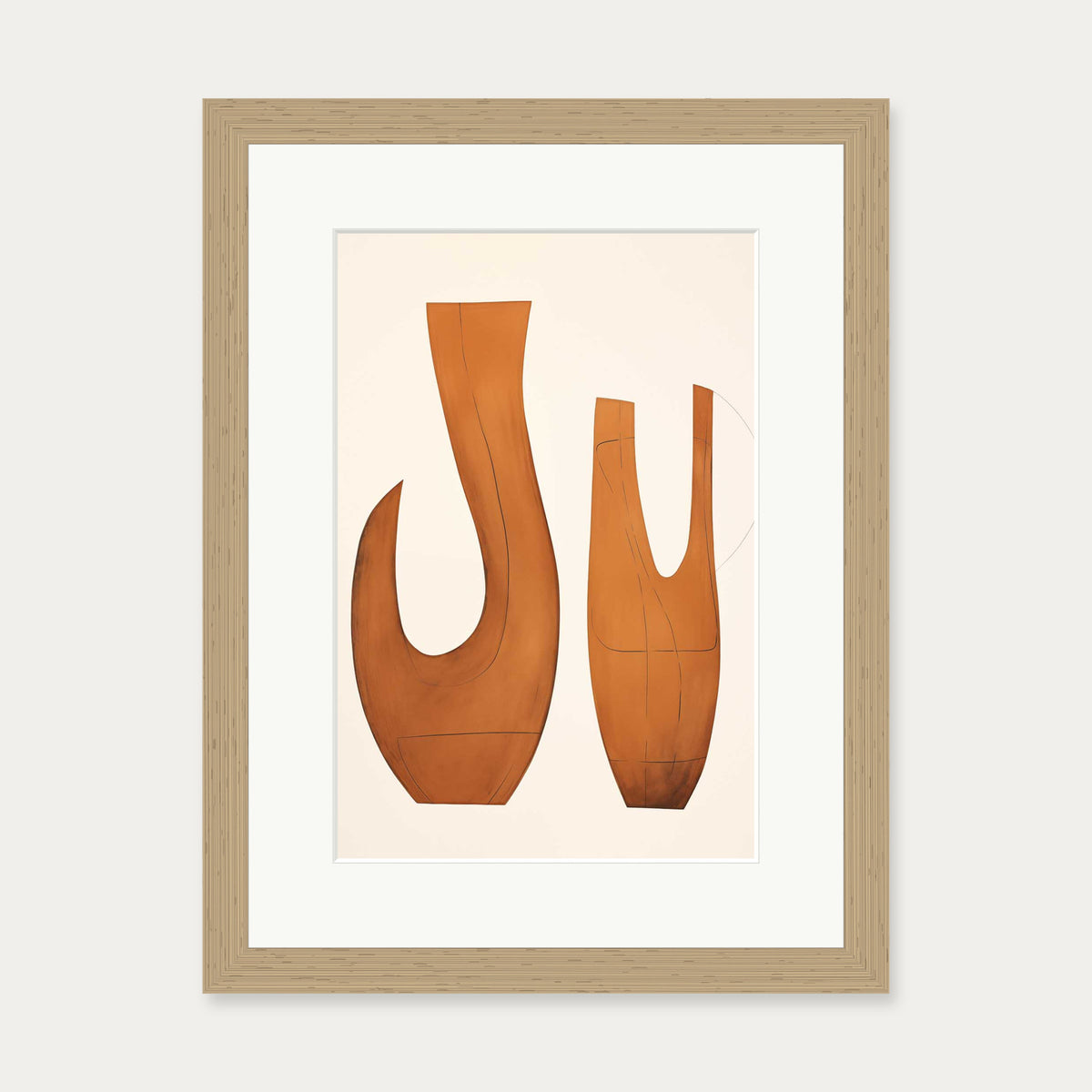 Organic Form Art Print — 30 x 40 cm — Oak Frame