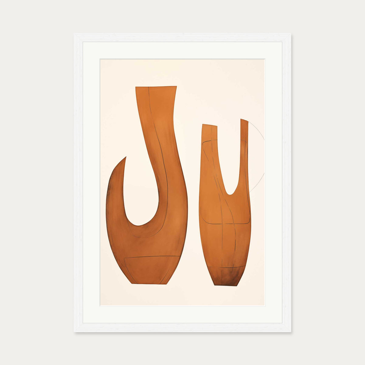 Organic Form Art Print — 50 x 70 cm — White Frame