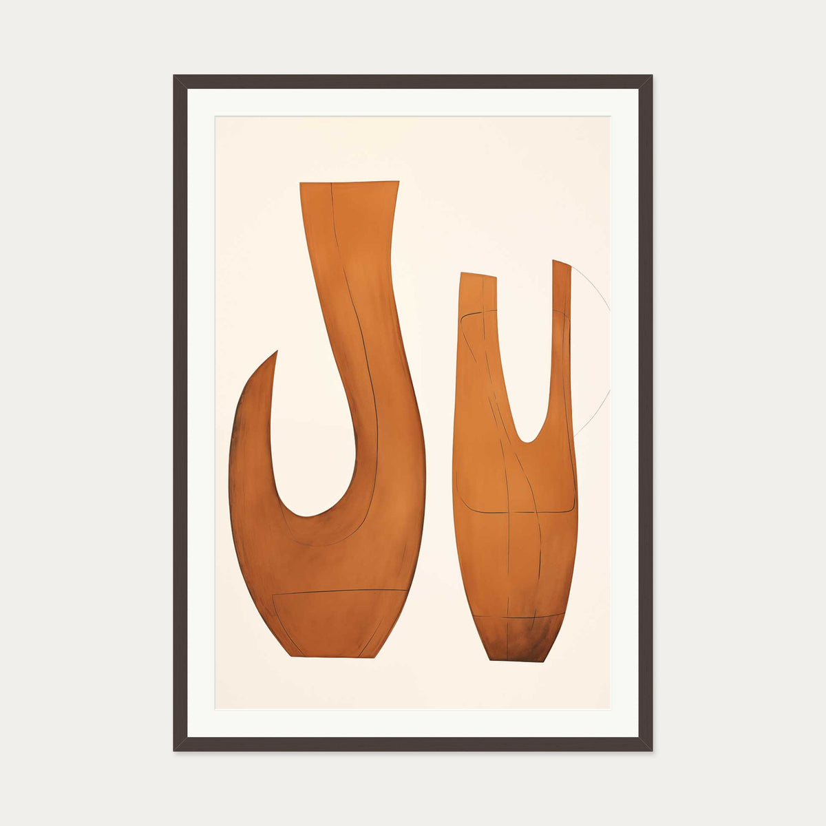 Organic Form Art Print — 70 x 100 cm — Brown Frame