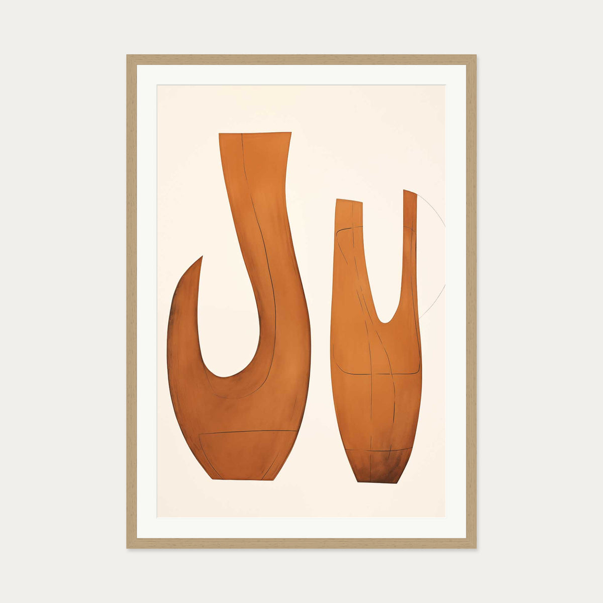 Organic Form Art Print — 70 x 100 cm — Oak Frame