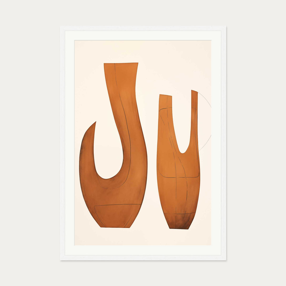 Organic Form Art Print — 70 x 100 cm — White Frame