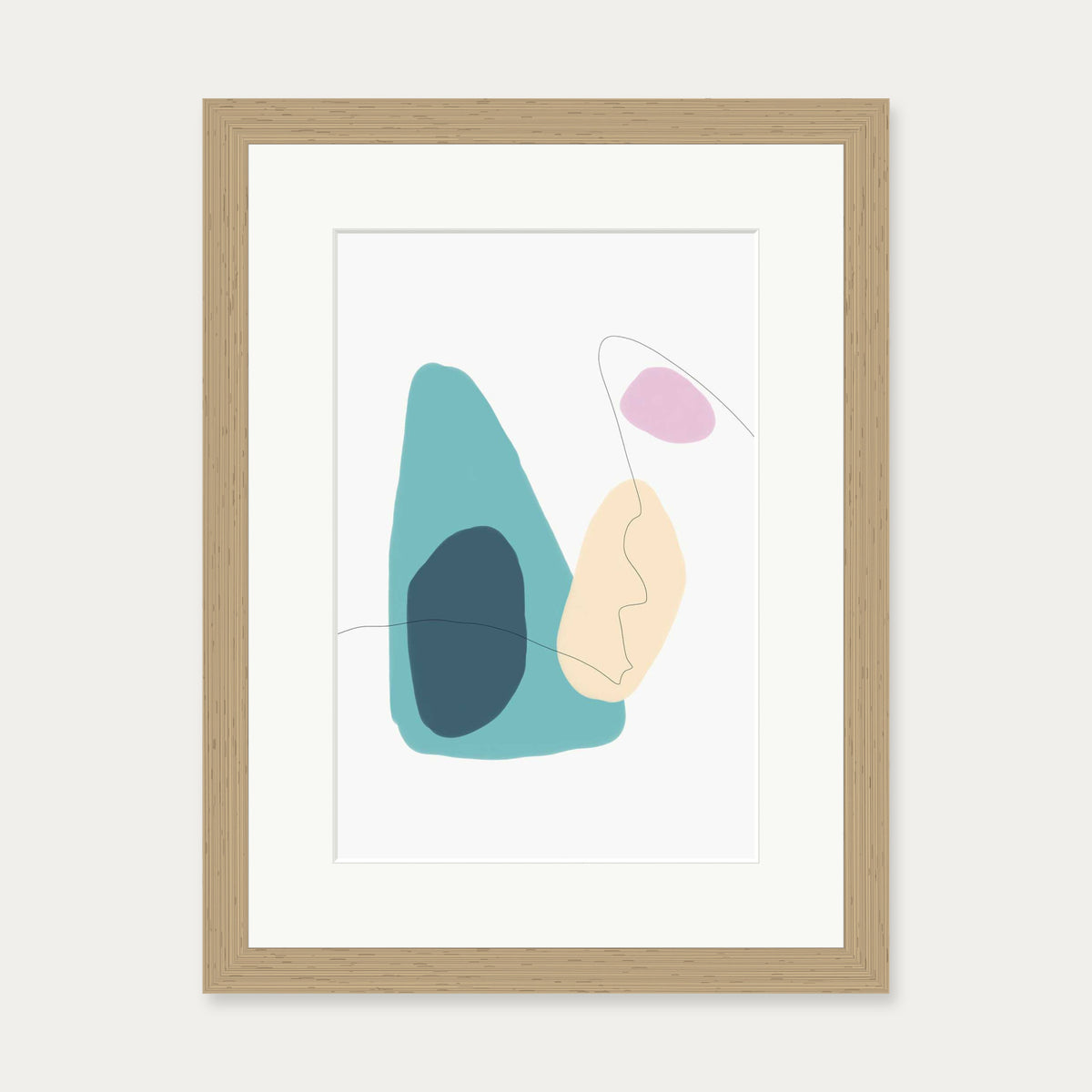 Organic Illustration Art Print — 30 x 40 cm — Oak Frame