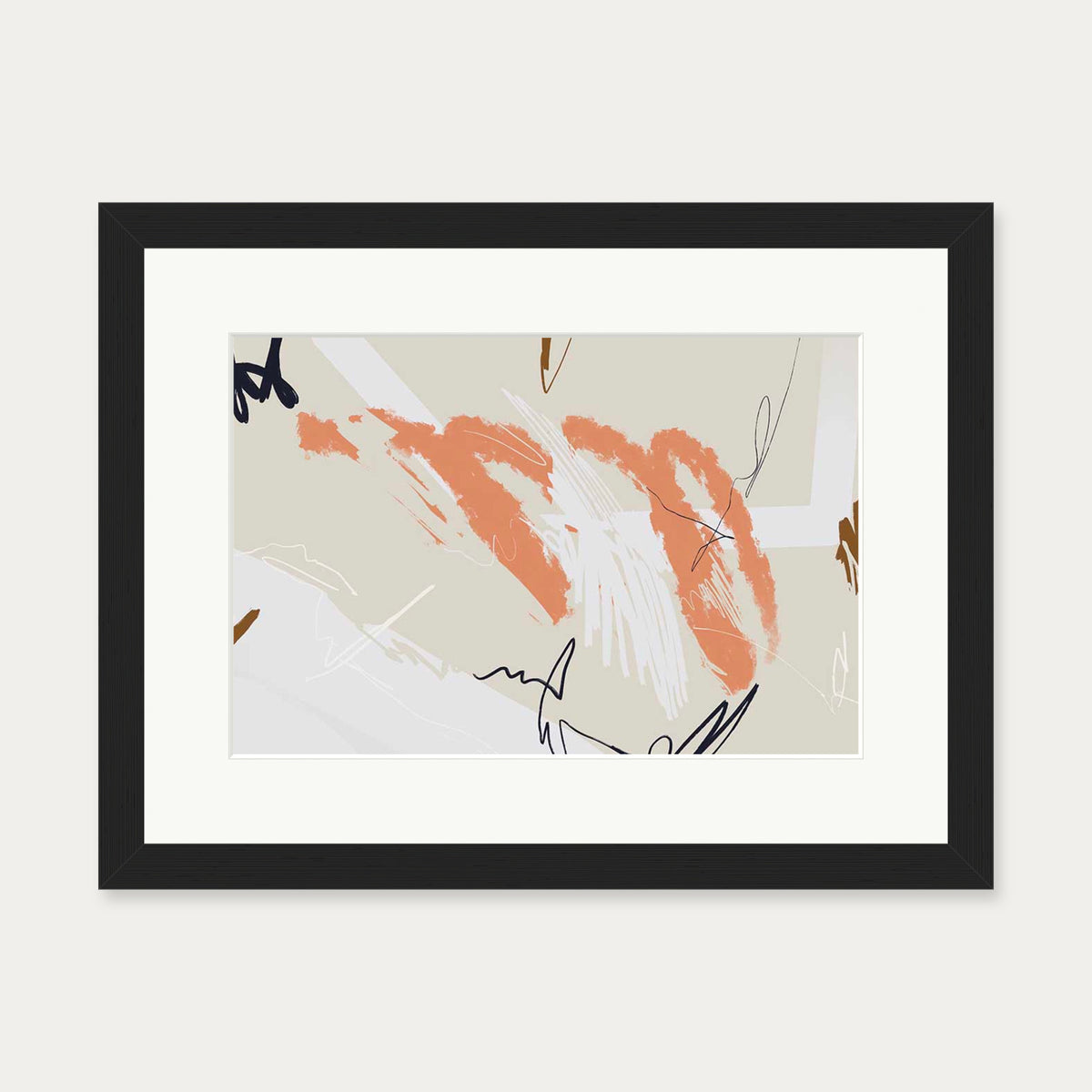 Organic Marks Art Print — 30 x 40 cm — Black Frame