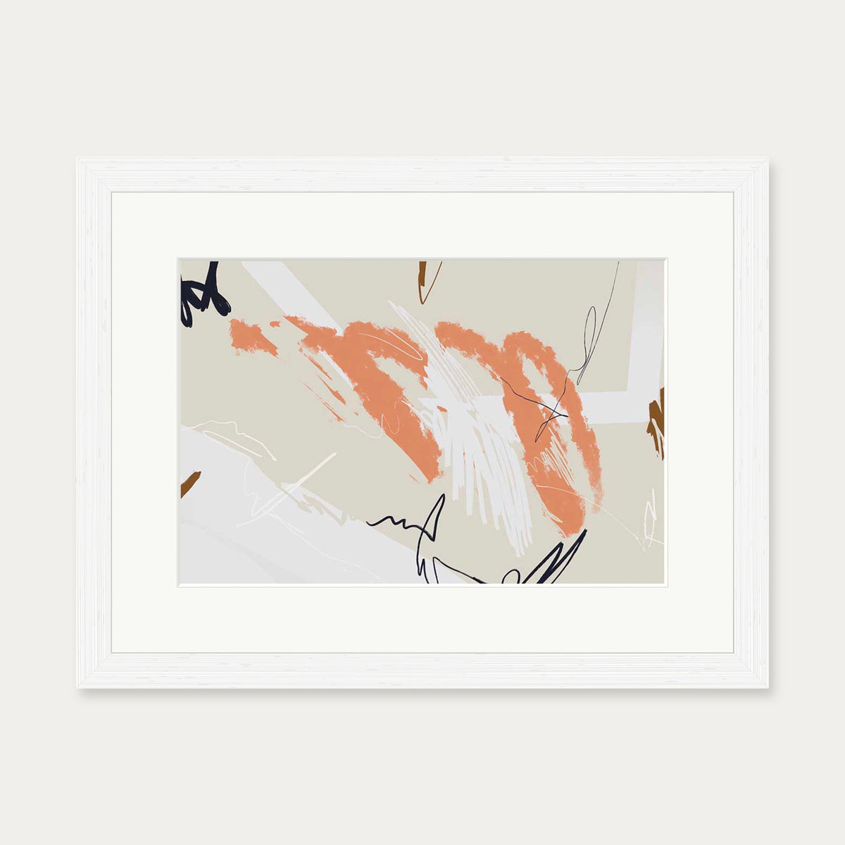 Organic Marks Art Print — 30 x 40 cm — White Frame