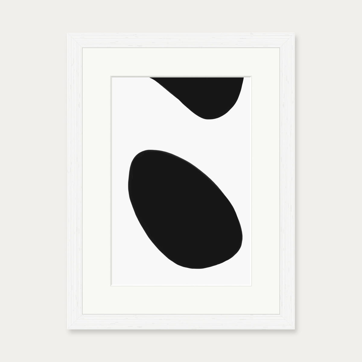 Organic Monochrome Art Print — 30 x 40 cm — White Frame