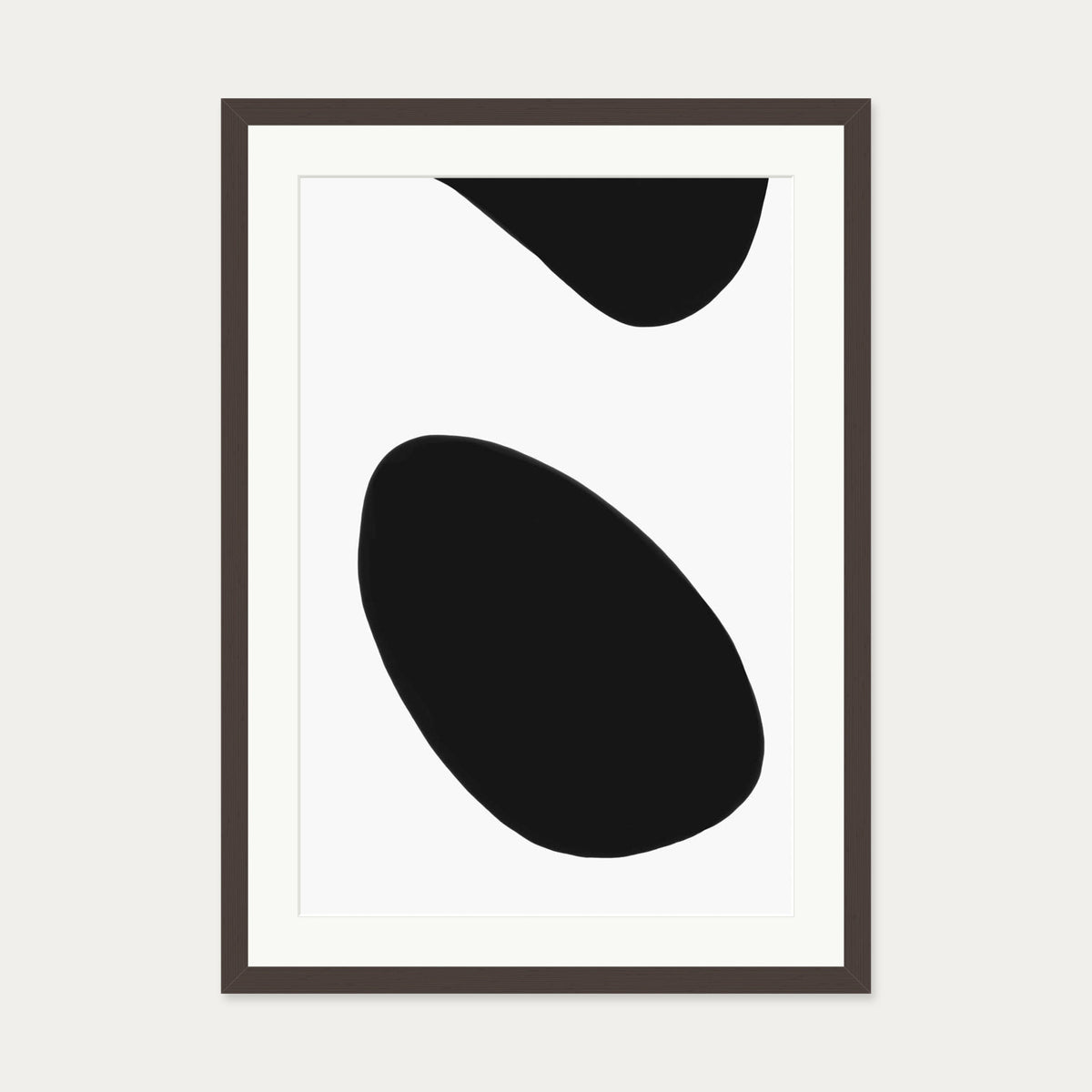 Organic Monochrome Art Print — 50 x 70 cm — Brown Frame