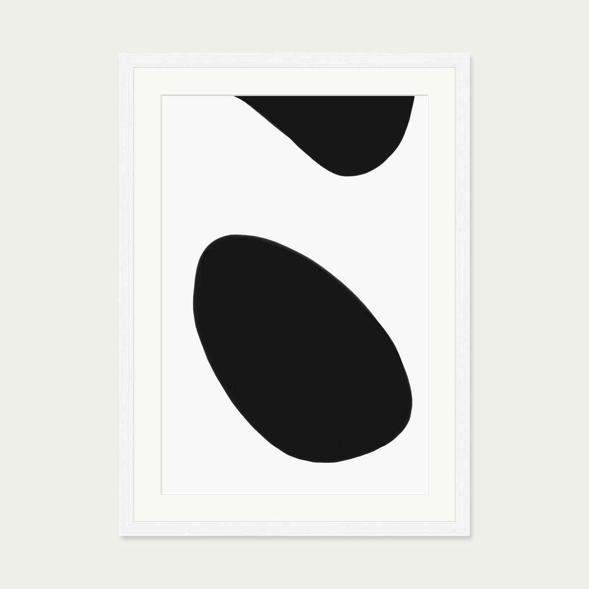 Organic Monochrome Art Print — 50 x 70 cm — White Frame