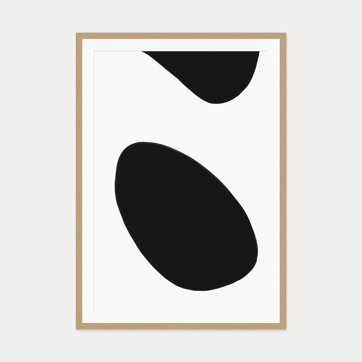 Organic Monochrome Art Print — 70 x 100 cm — Oak Frame