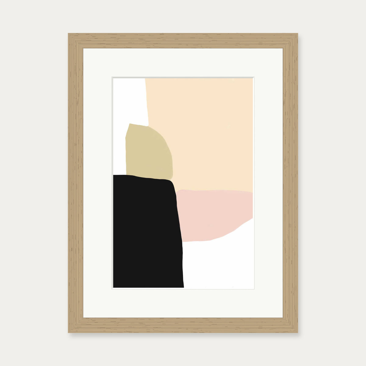 Organic Pastel Stack Art Print — 30 x 40 cm — Oak Frame