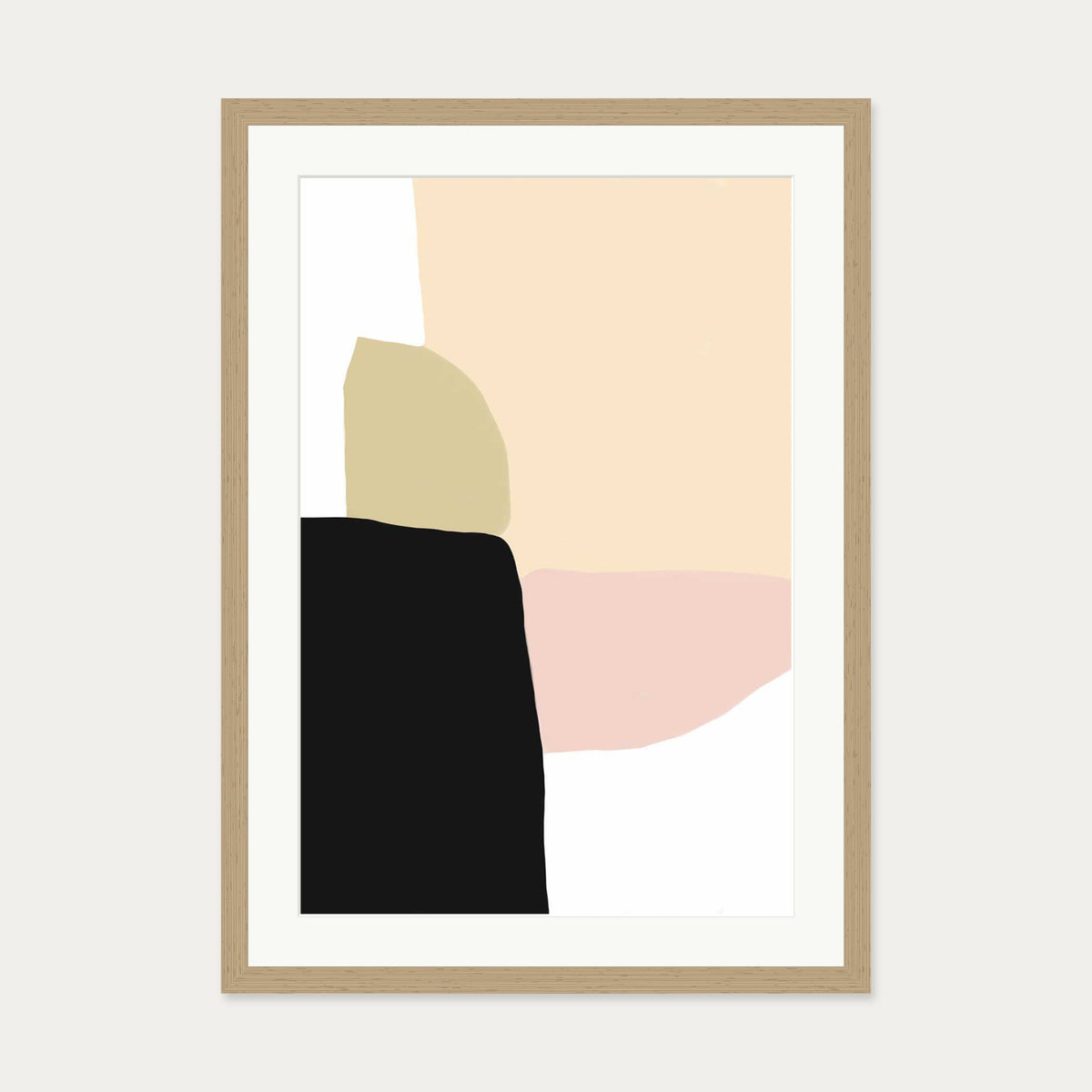 Organic Pastel Stack Art Print — 50 x 70 cm — Oak Frame