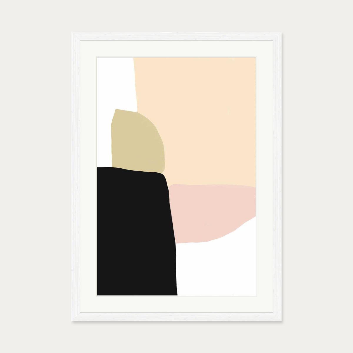 Organic Pastel Stack Art Print — 50 x 70 cm — White Frame