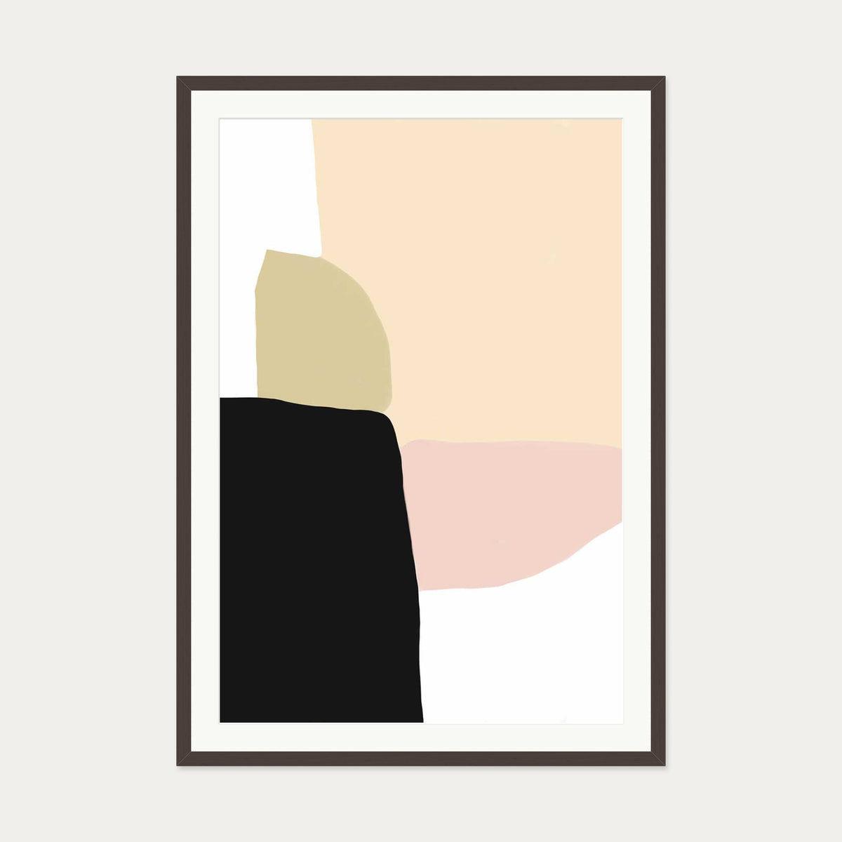 Organic Pastel Stack Art Print — 70 x 100 cm — Brown Frame