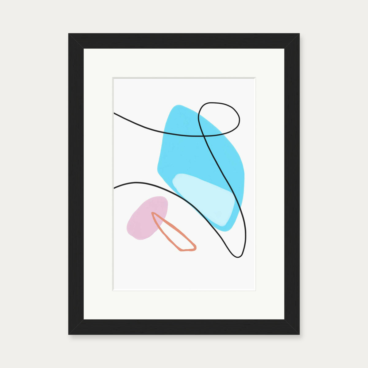 Organic Shapes Art Print — 30 x 40 cm — Black Frame