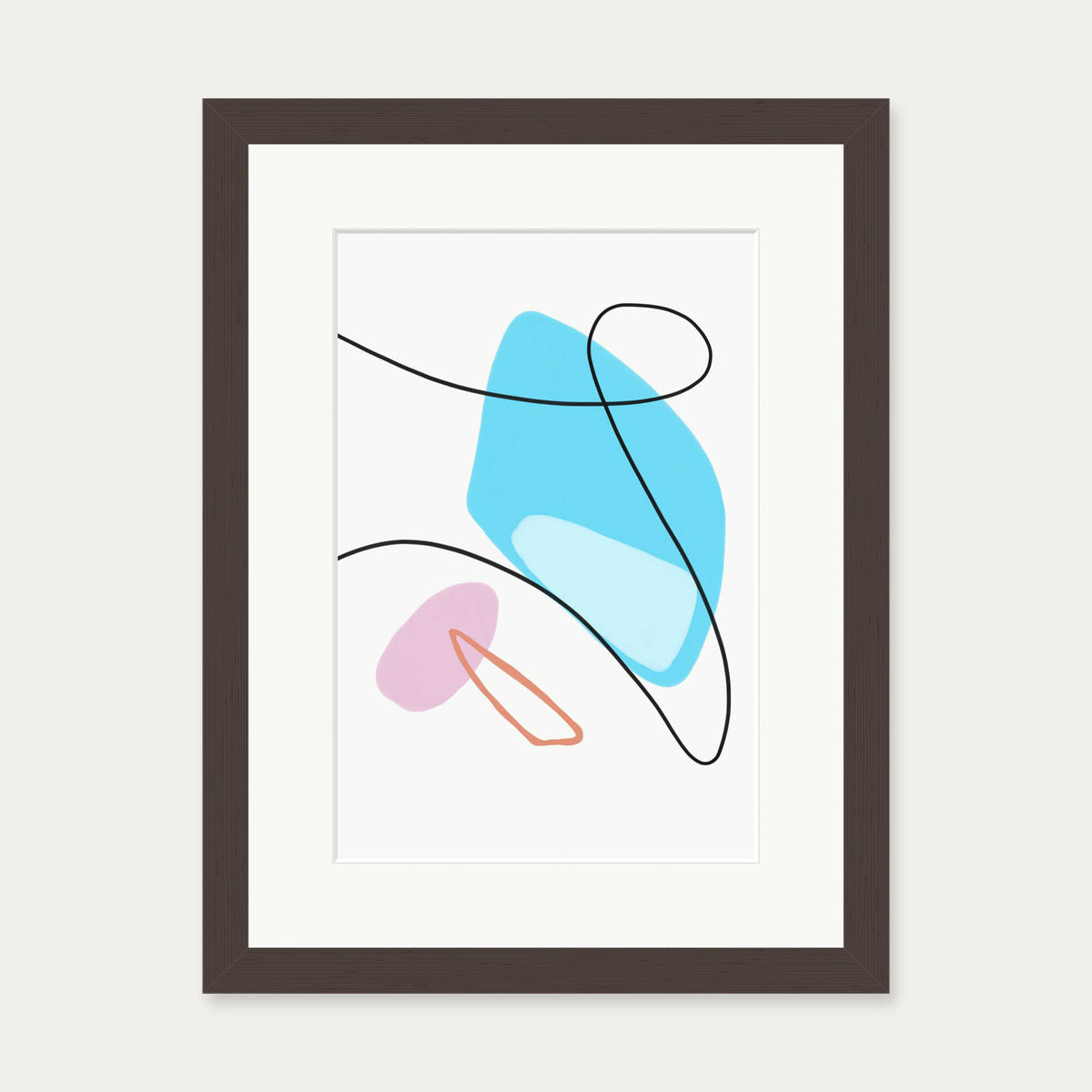 Organic Shapes Art Print — 30 x 40 cm — Brown Frame