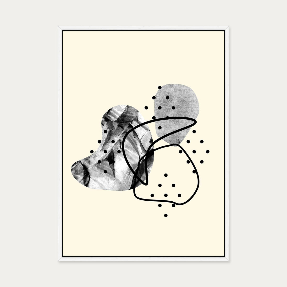 Organic Shapes Canvas Art — 50 x 70 cm — White Frame