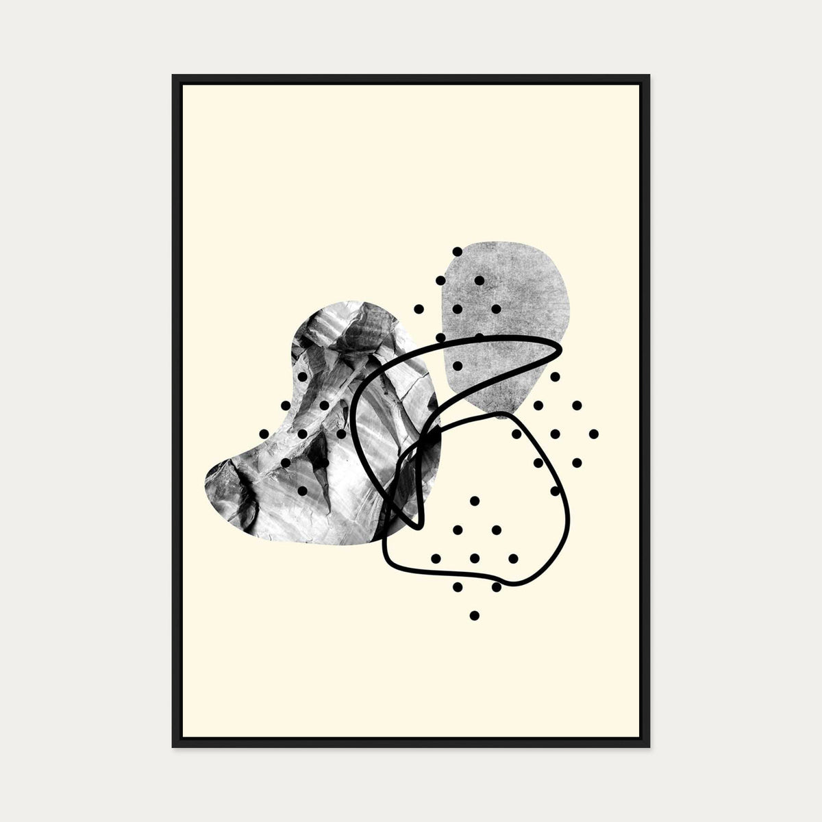 Organic Shapes Canvas Art — 70 x 100 cm — Black Frame