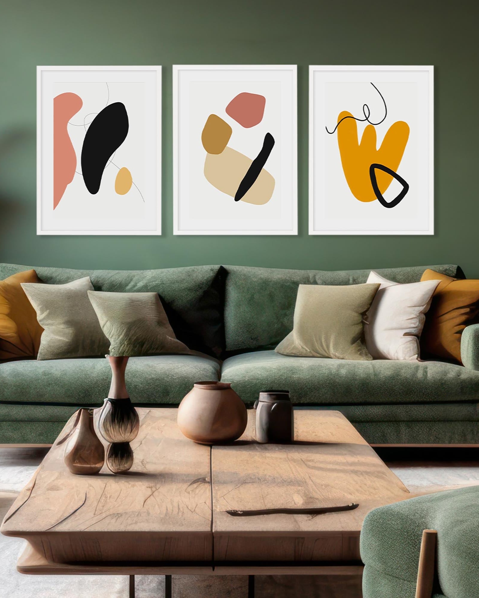 Bold Organic Shapes - Set Of 3 Prints