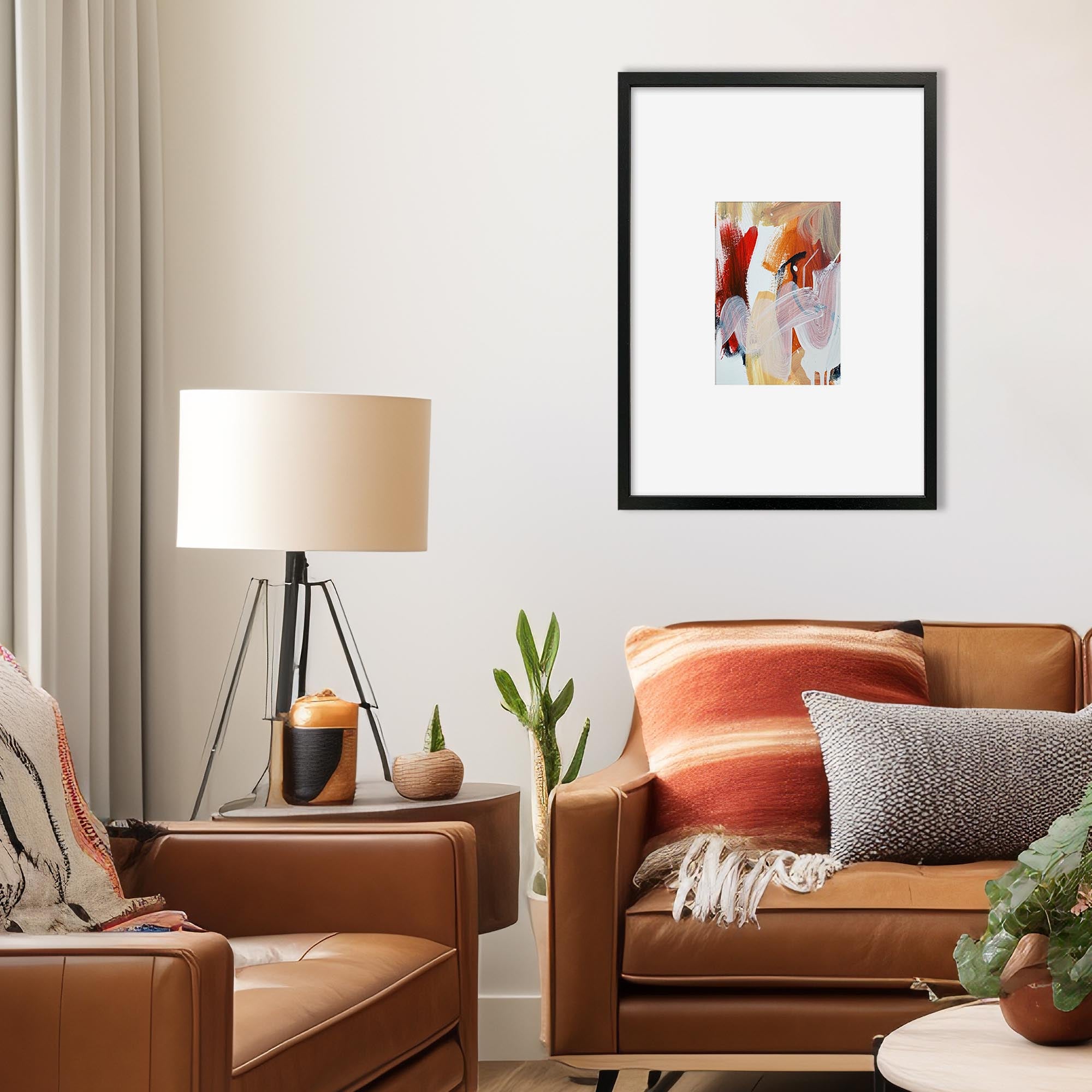 Composition 5 Framed Original Painting-Abstract House