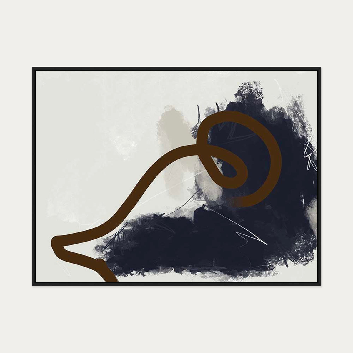 Over The Curve Canvas Art — 90 x 120 cm — Black Frame