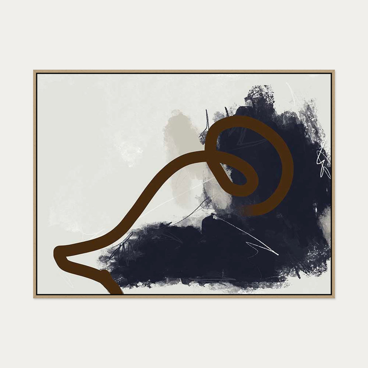 Over The Curve Canvas Art — 90 x 120 cm — Oak Frame