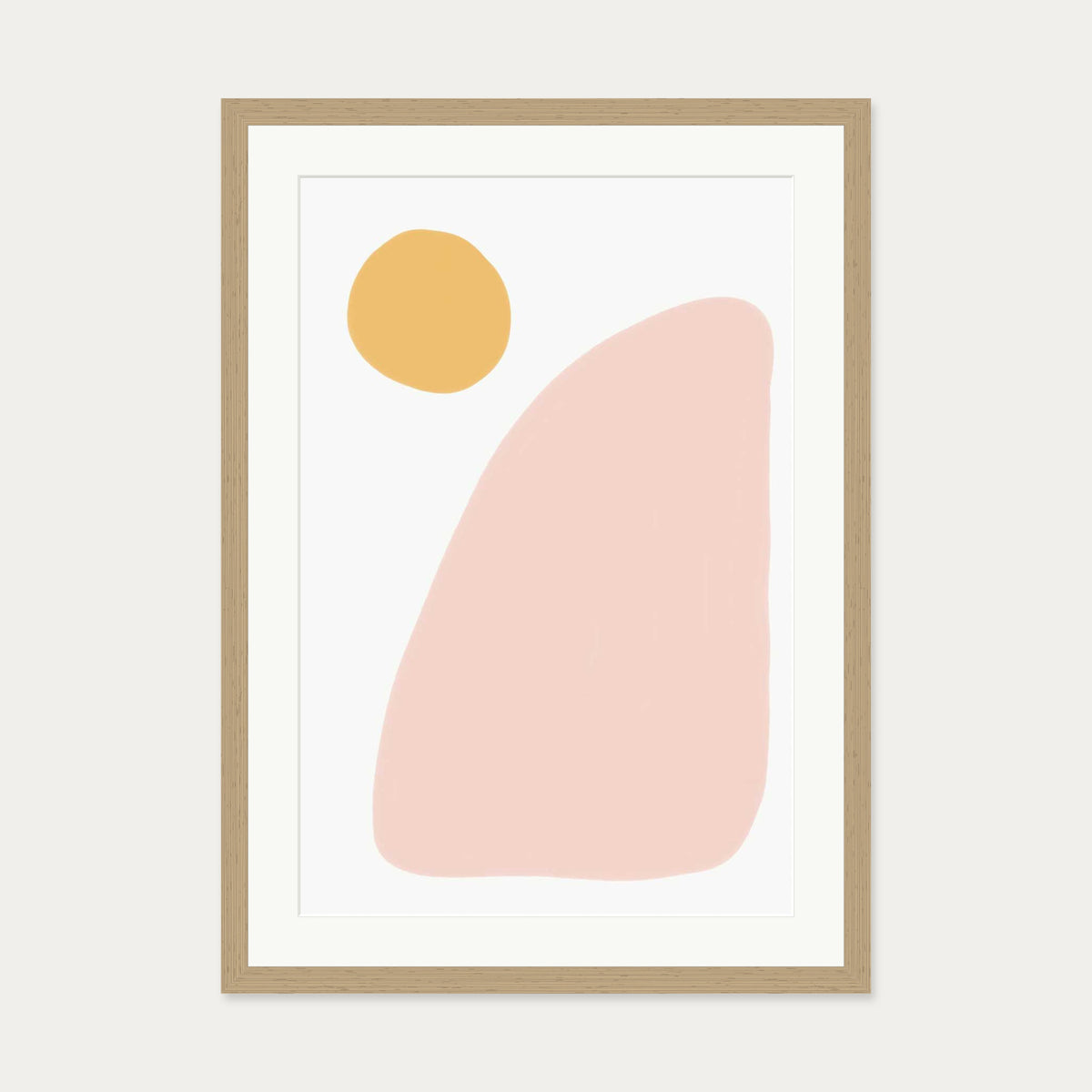 Pale Sunrise Art Print — 50 x 70 cm — Oak Frame