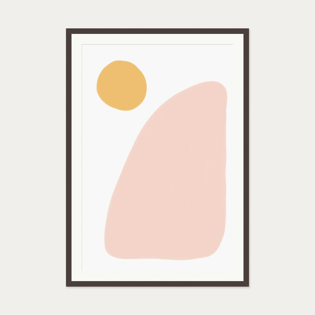 Pale Sunrise Art Print — 70 x 100 cm — Brown Frame