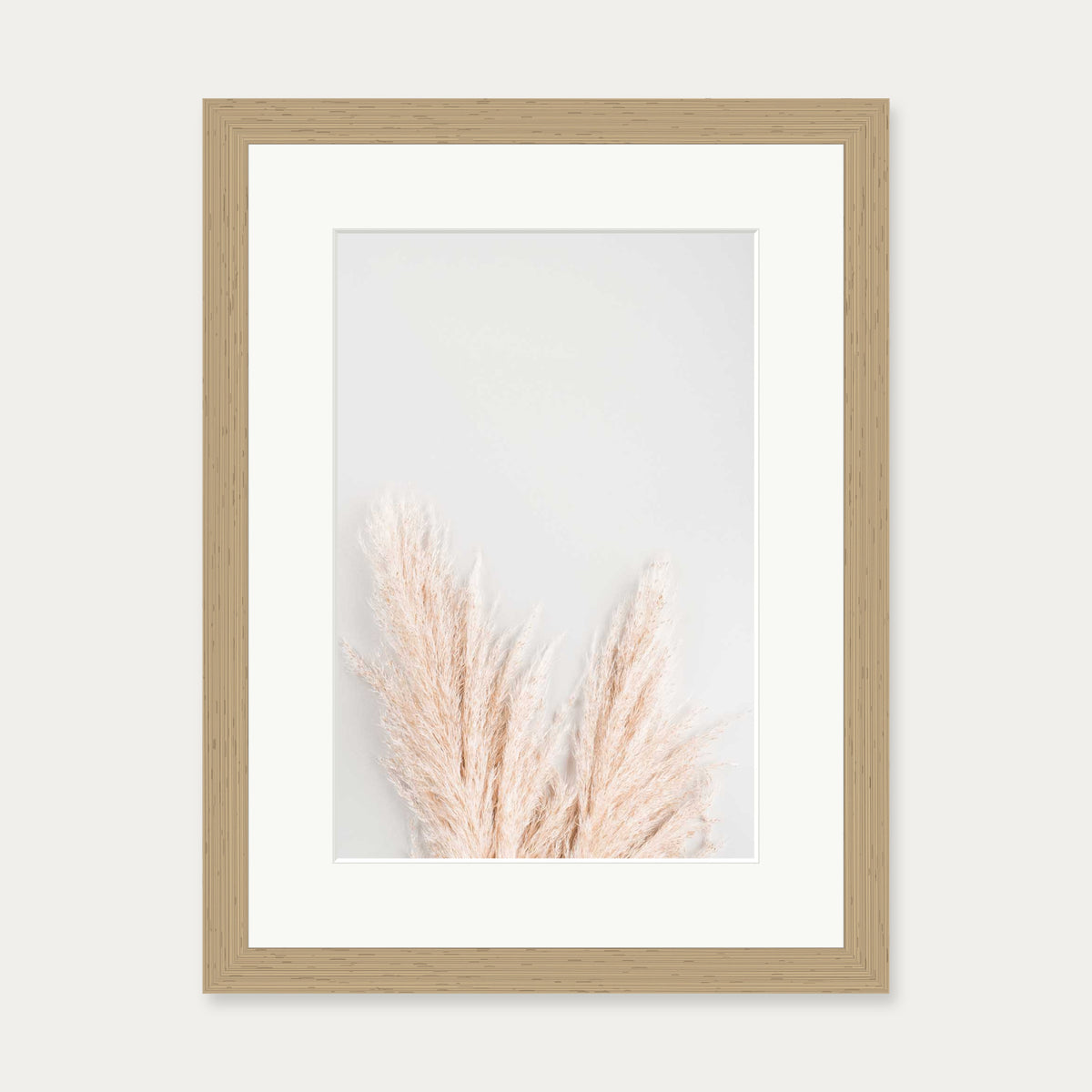 Pampass Wall Art Print — 30 x 40 cm — Oak Frame