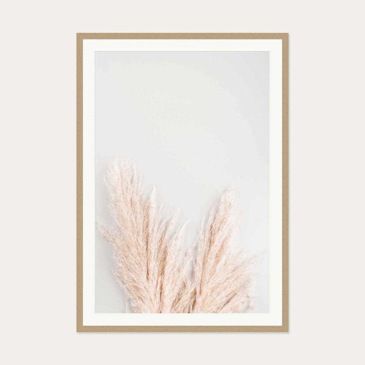 Pampass Wall Art Print — 70 x 100 cm — Oak Frame