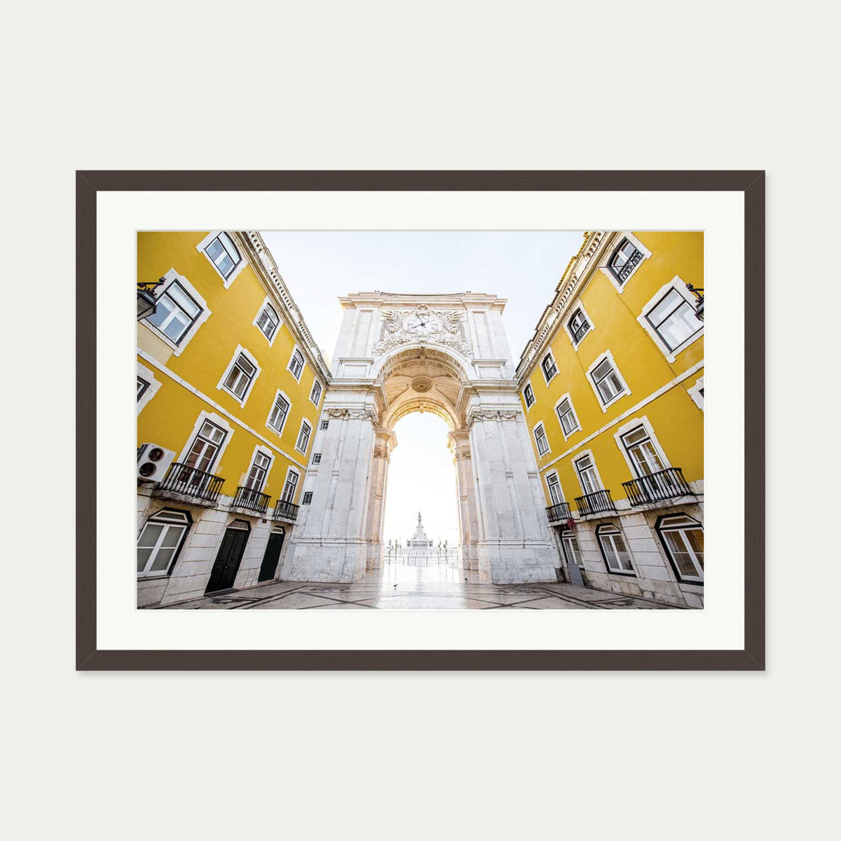 Parisian Architecture Wall Art Print — 50 x 70 cm — Brown Frame
