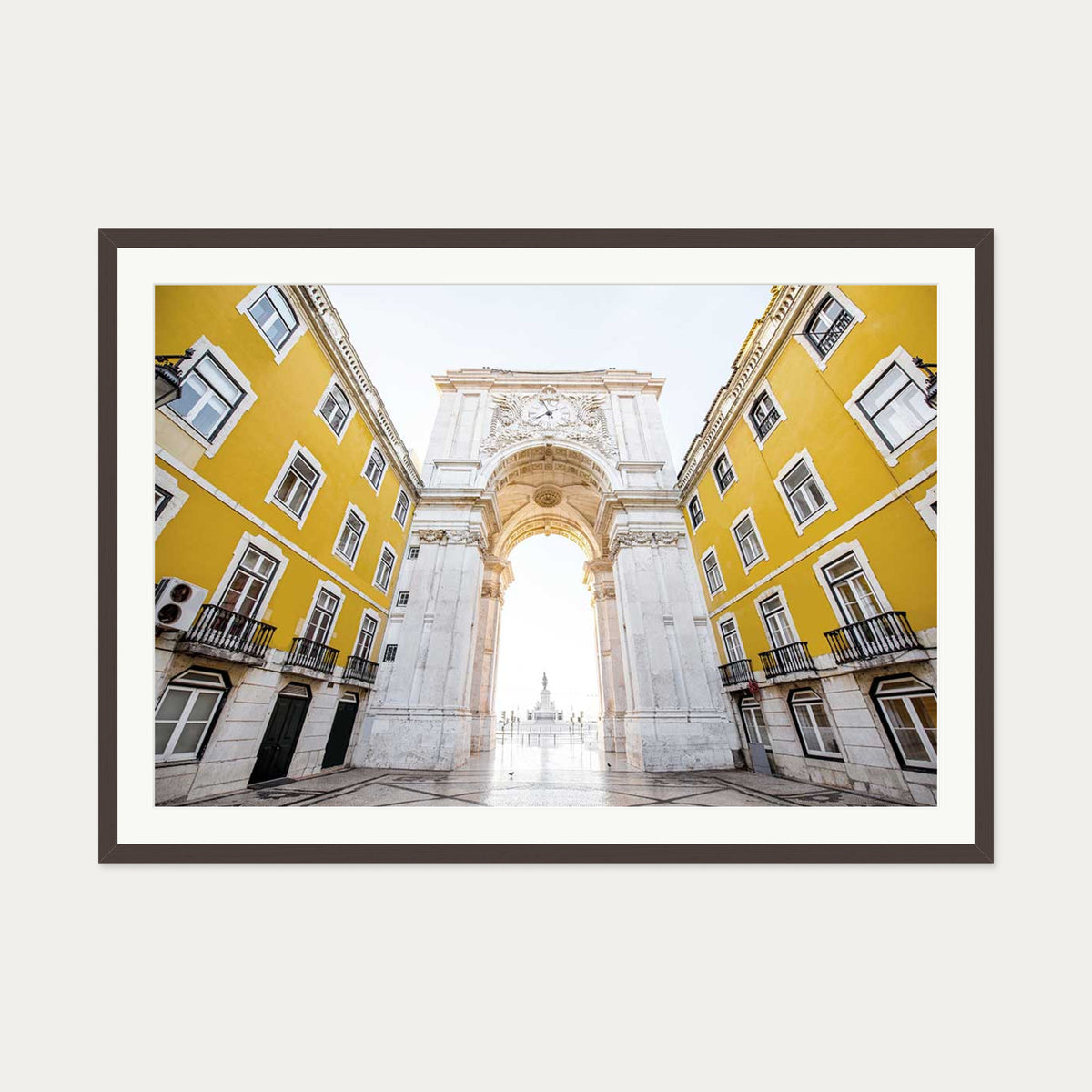 Parisian Architecture Wall Art Print — 70 x 100 cm — Brown Frame