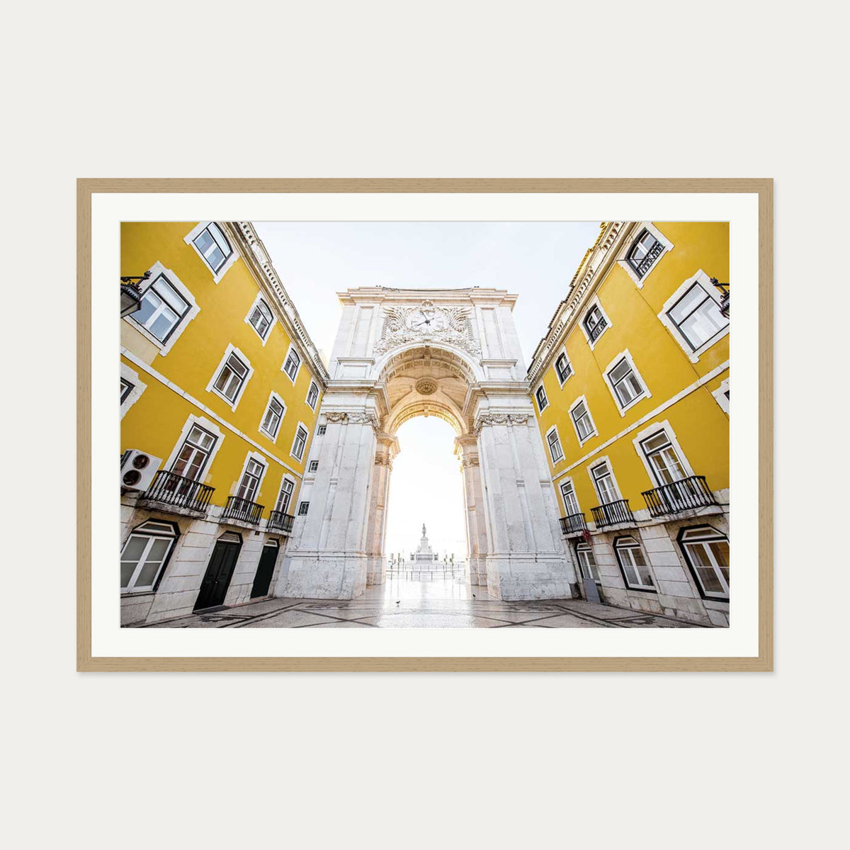 Parisian Architecture Wall Art Print — 70 x 100 cm — Oak Frame