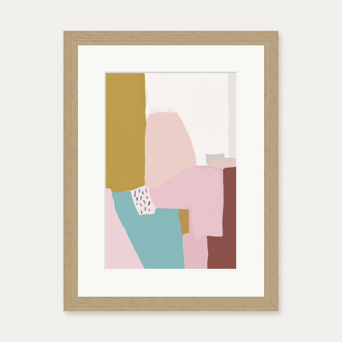Pastel Abstract Design Art Print — 30 x 40 cm — Oak Frame