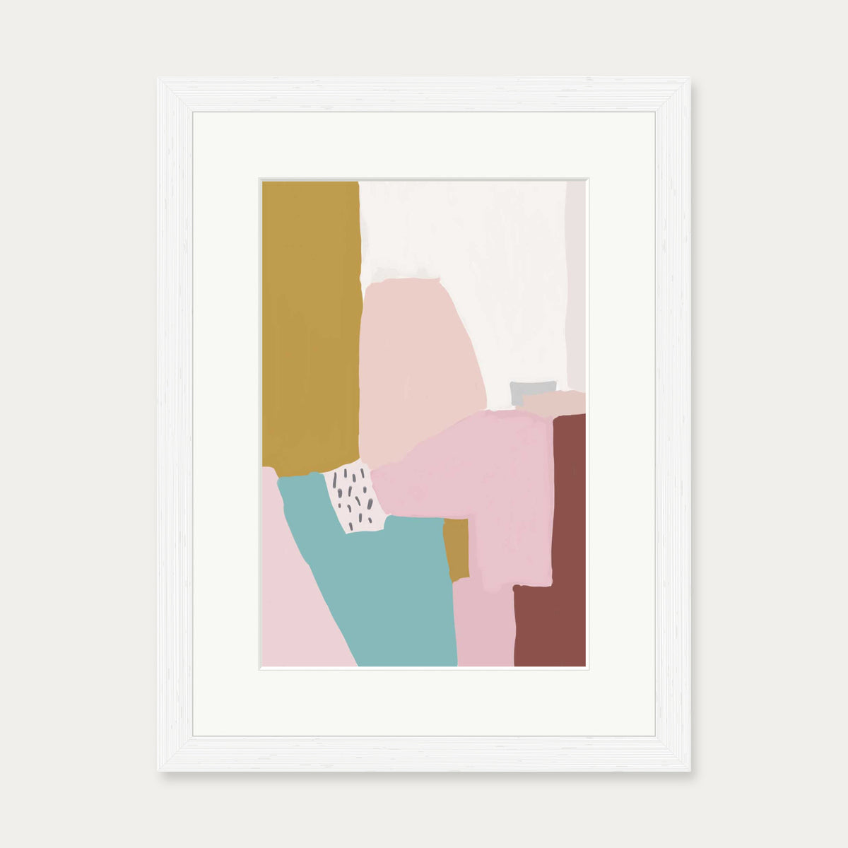 Pastel Abstract Design Art Print — 30 x 40 cm — White Frame