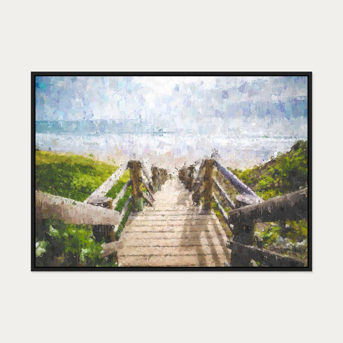 Path To The Beach Canvas Art — 70 x 100 cm — Black Frame