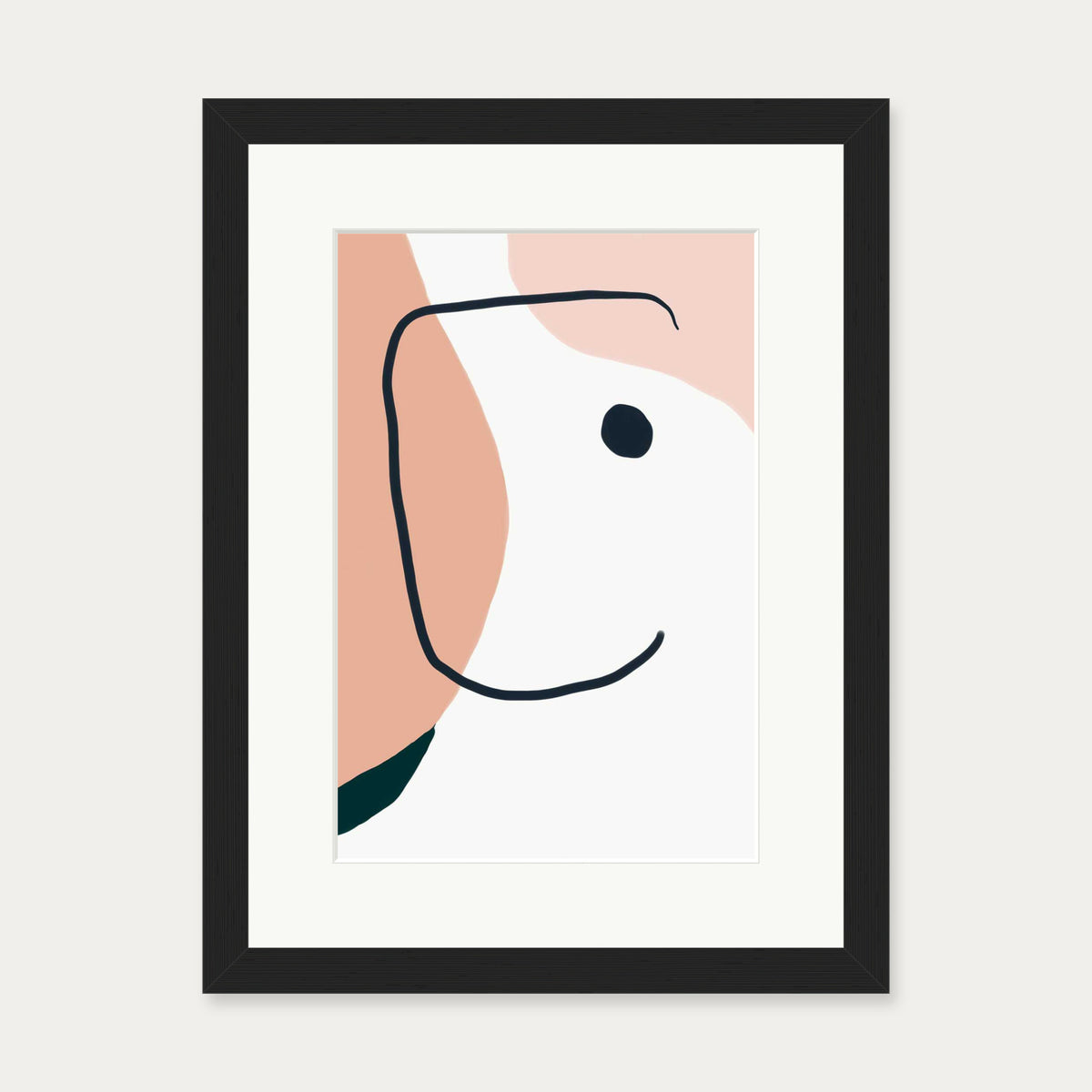 Peach Abstract Blooms 2 Art Print — 30 x 40 cm — Black Frame