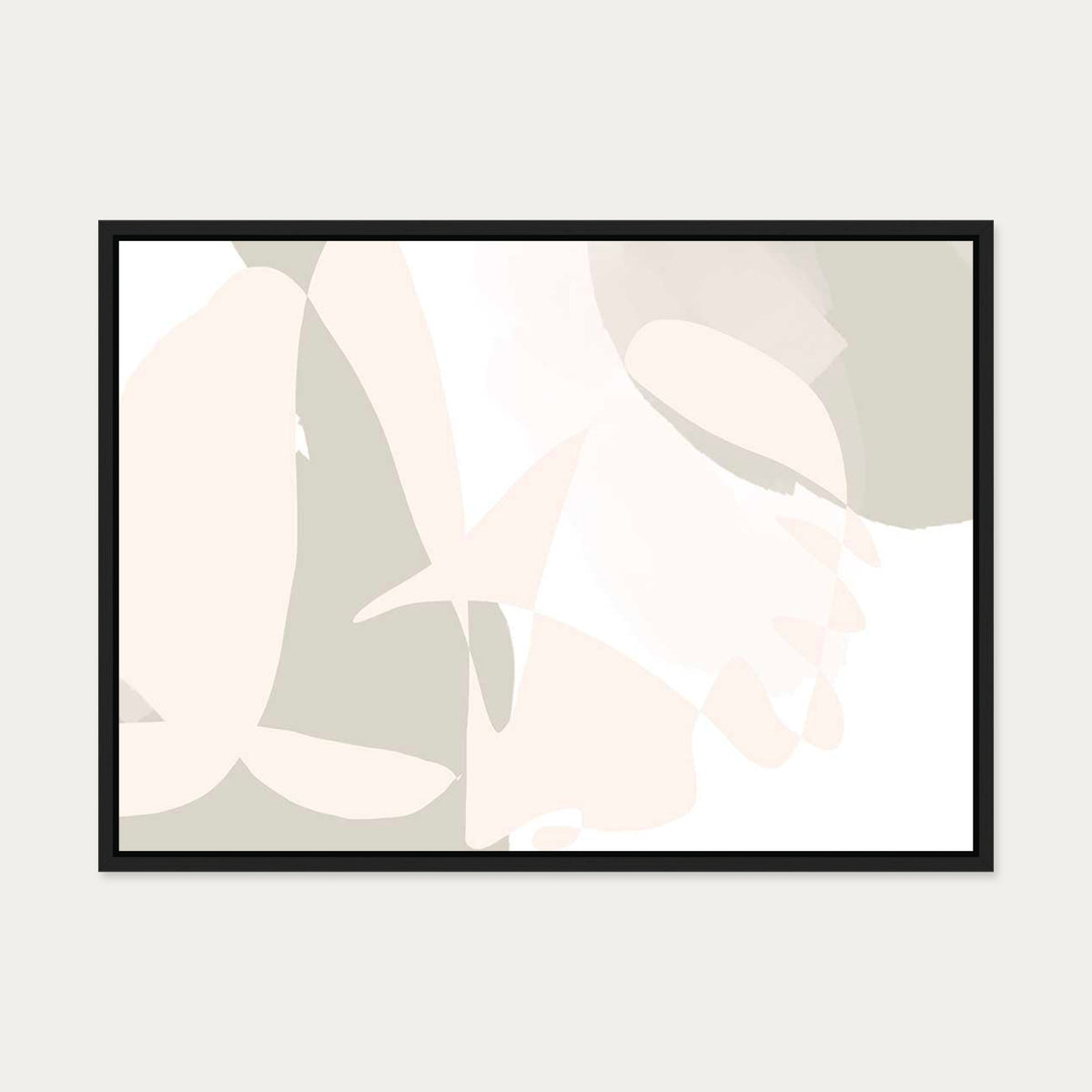 Peach Bauhaus Canvas Art — 50 x 70 cm — Black Frame