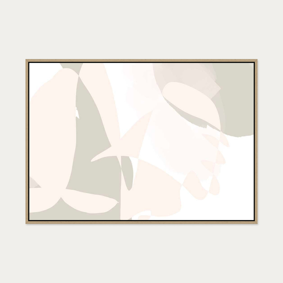 Peach Bauhaus Canvas Art — 70 x 100 cm — Oak Frame