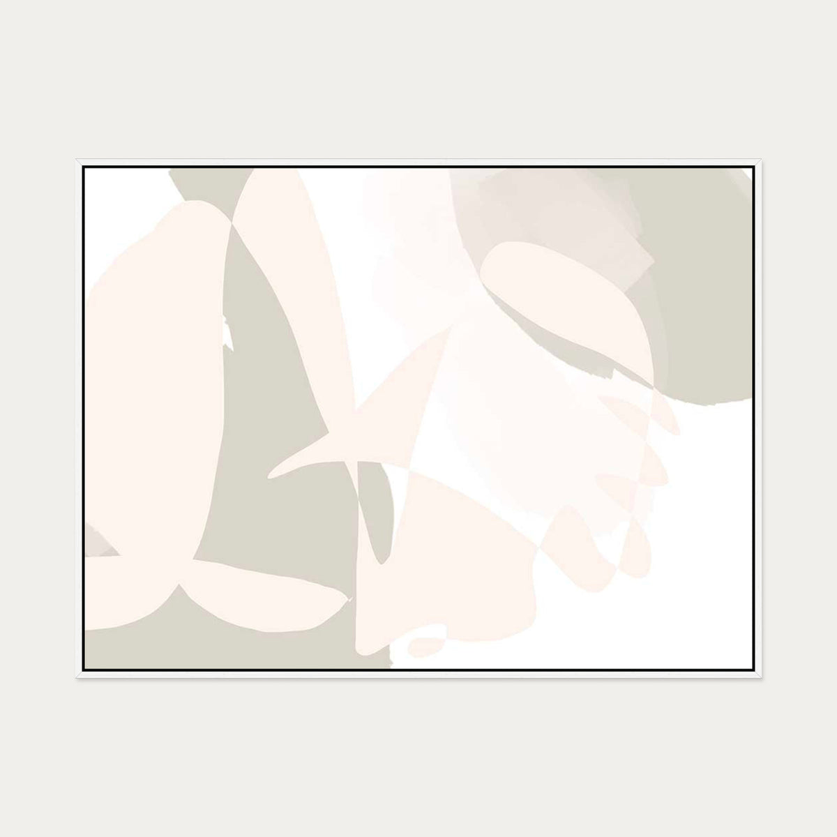 Peach Bauhaus Canvas Art — 90 x 120 cm — White Frame