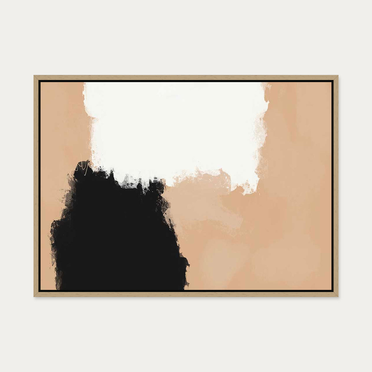 Peach Illusions II Canvas Art — 50 x 70 cm — Oak Frame