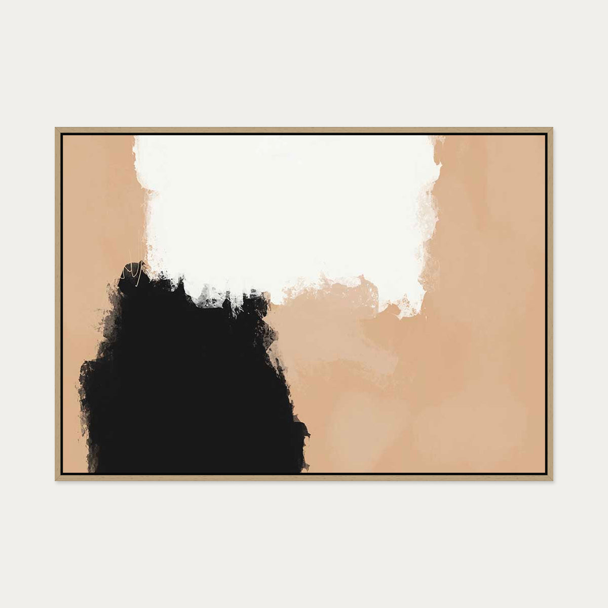 Peach Illusions II Canvas Art — 70 x 100 cm — Oak Frame