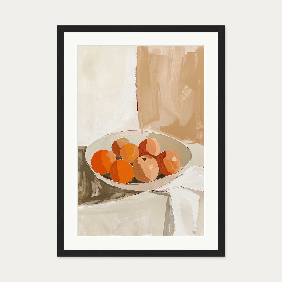 Peach Wall Art Print — 50 x 70 cm — Black Frame