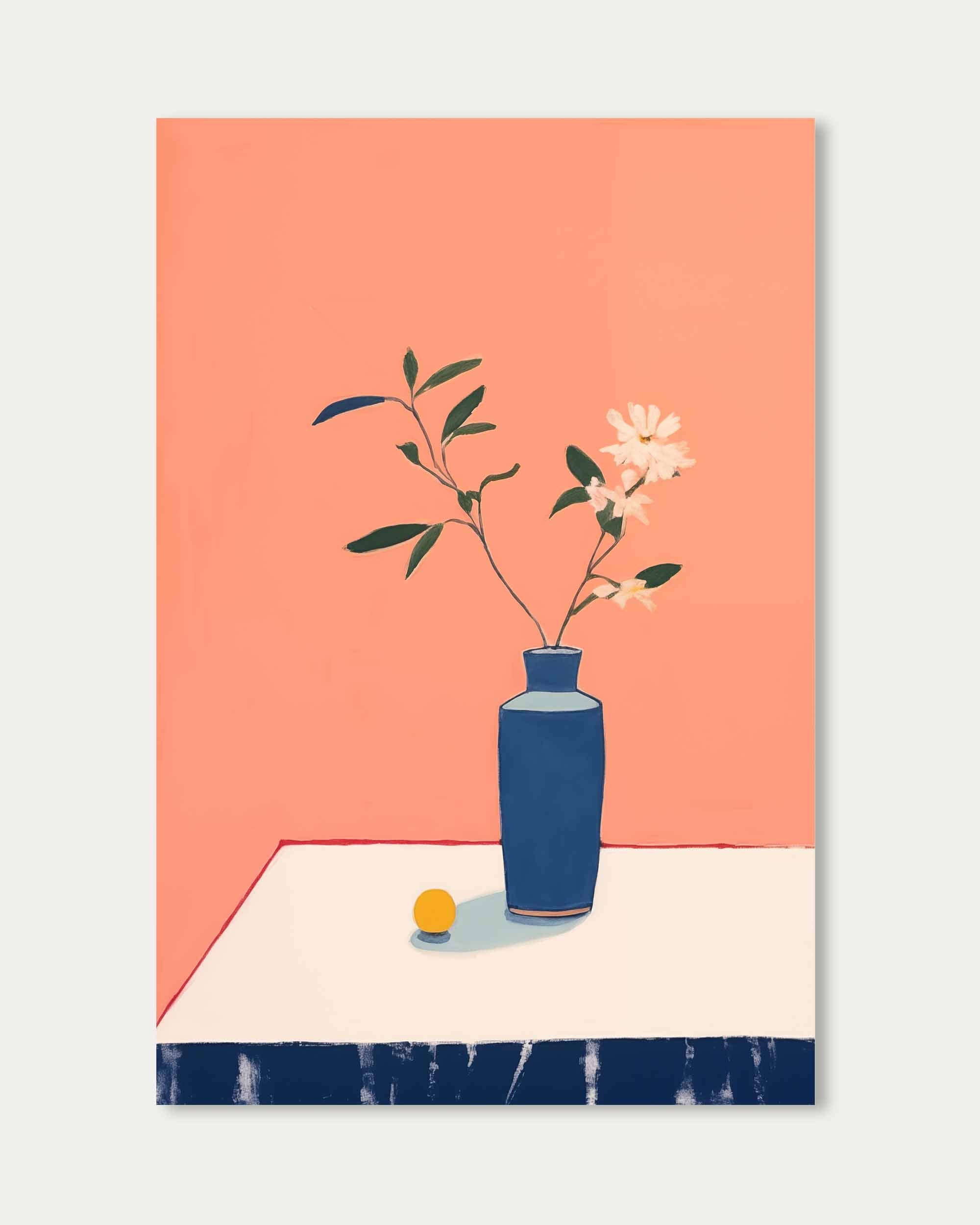 Marble & Flower Pot Art Print