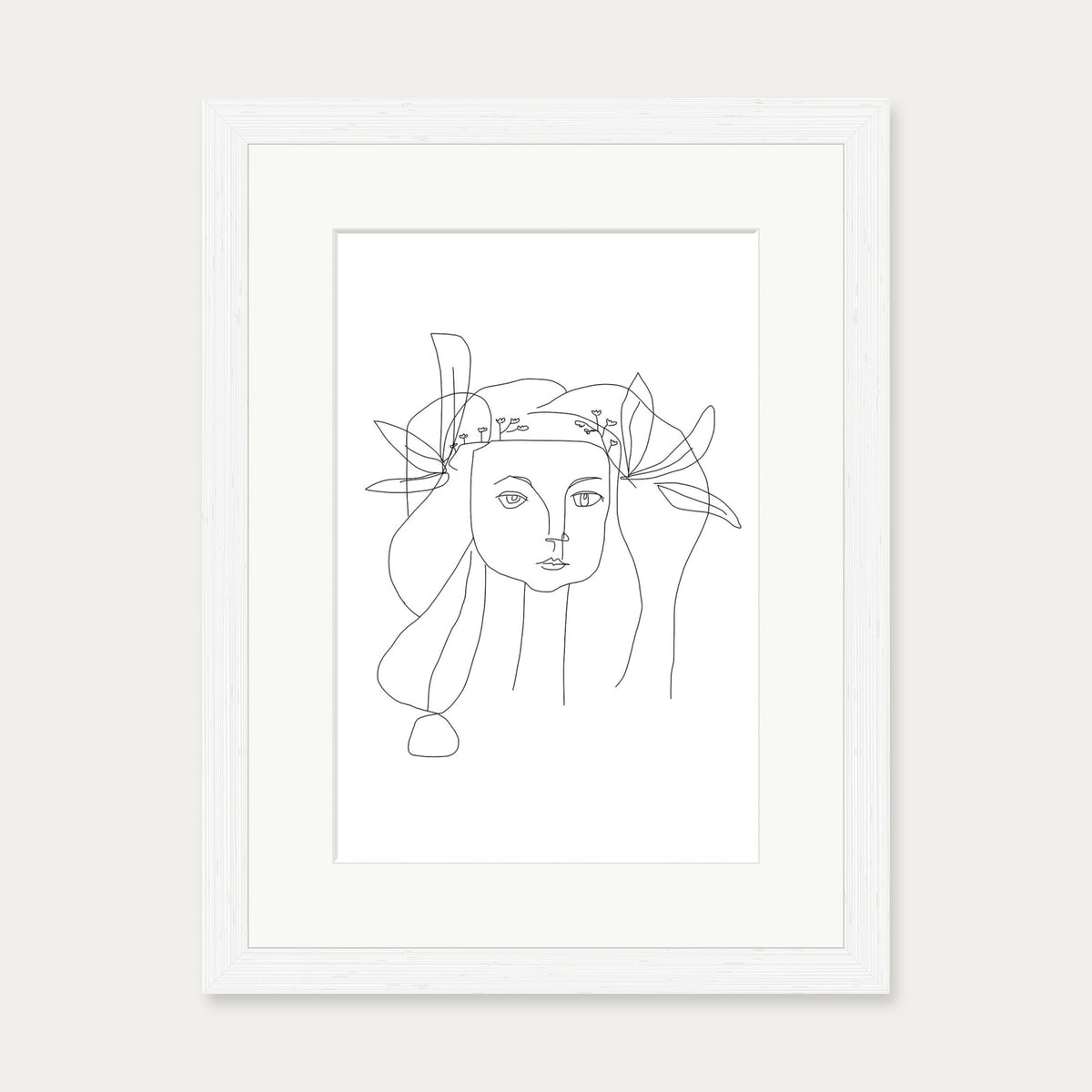 Picasso Female Face Art Print — 30 x 40 cm — White Frame