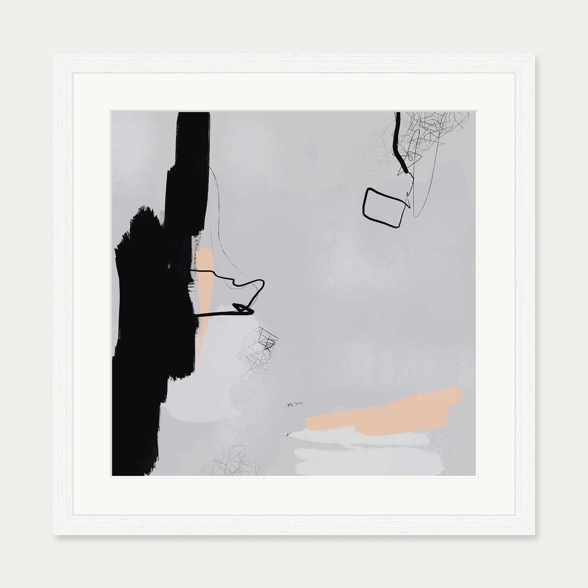 Pillow Talk Art Print — 50 x 50 cm — White Frame